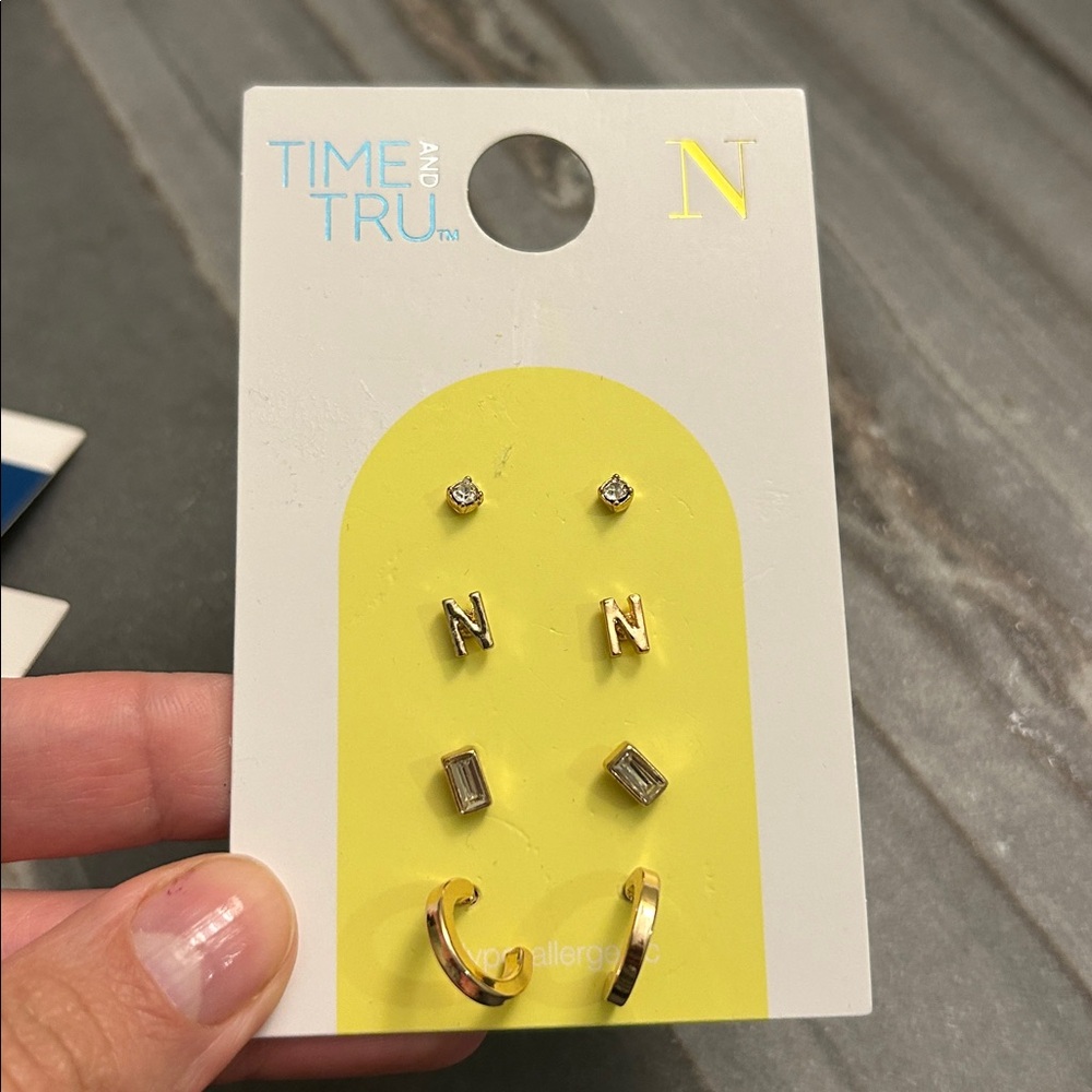 #12- Time and Tru Gold and Silver Earring Set
